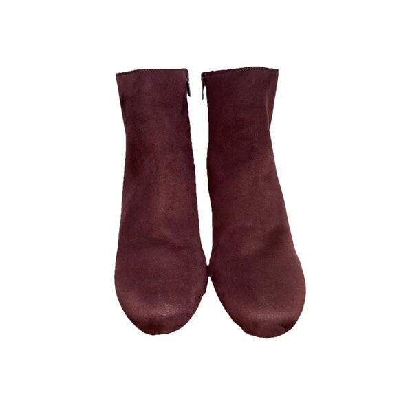 Naturalizer Boots Womens 7.5 Hilma Burgundy Maroon Wedge Ankle Booties - Picture 3 of 8